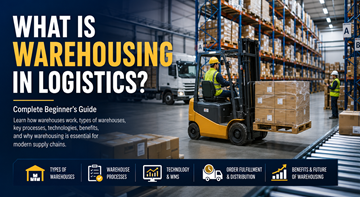 Moderní logistický sklad s regály, vysokozdvižnými vozíky, paletami a pracovníky spravujícími zásoby v Evropě